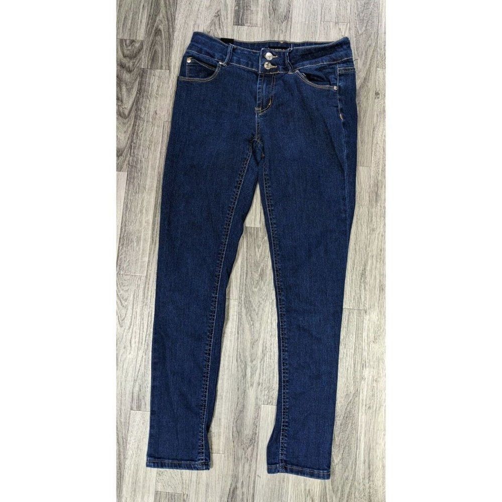 (3/$35) Almost Famous Juniors Size 7 Pockets Skinny Stretch Denim Blue Jeans